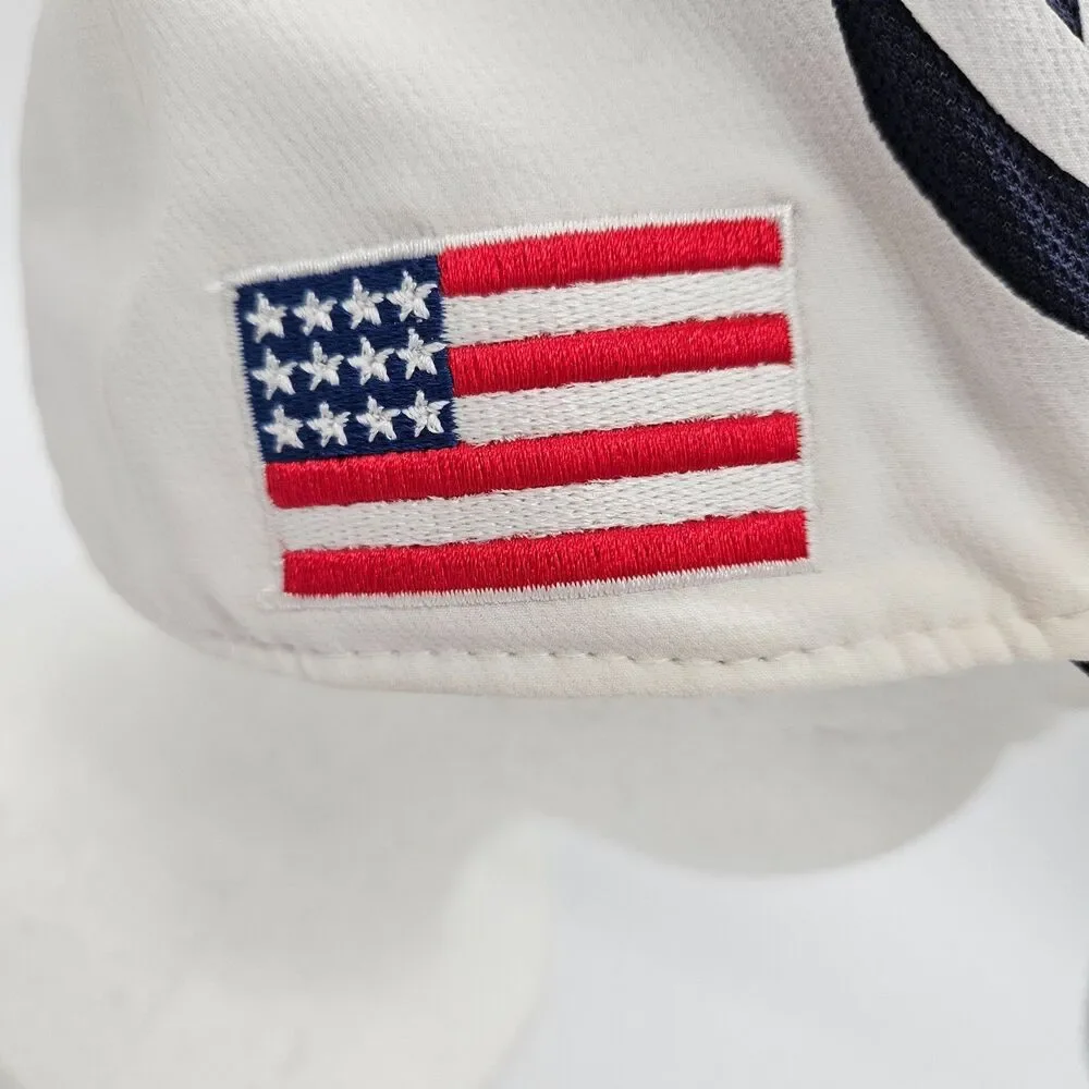 Titleist Golf Hat Cap Fitted White Pro V1 Golf USA American Flag Patriotic L/XL